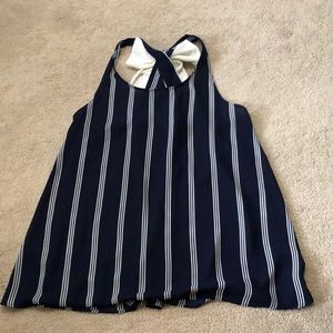 Navy & white striped tank top